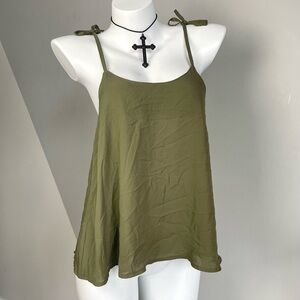 Olive Green Bow Straps Top